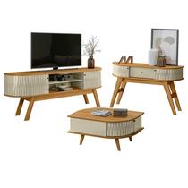 Rack Bancada Valência e Aparador Estoril com Mesa de Centro Indianápolis Cumaru Opala Madetec Rack Bancada Valência e Aparador Estoril com Mesa de Centro Indianápolis Cumaru Opala Madetec