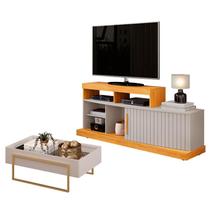 Rack Bancada Valle com Mesa de Centro Suri Cedro Bali DJ Móveis