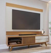 Rack Bancada Veneza com Painel Nilo 2mt Para TV até 75 Polegadas Freijó Off White Colibri