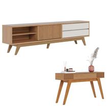 Rack Bancada Veneza Freijó Off White Matte com Aparador Riviera Freijó Colibri Rack Bancada Veneza Freijó Off White Matte com Aparador Riviera Freijó Colibri