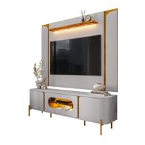 Rack Bellagio + Painel Lucent até 75 Polegadas Pés em Aço - Bechara