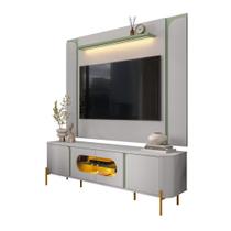 Rack Bellagio + Painel Lucent até 75 Polegadas Pés em Aço