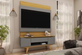 Rack berlim e painel odense 1,80 camarú-cinza -robel Rack berlim e painel odense 1,80 camarú-cinza -robel