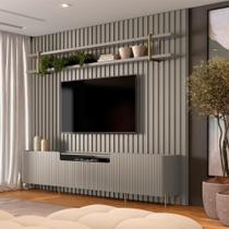 Rack Brise com Painel Ripado e Prateleira 280cm 100% MDF