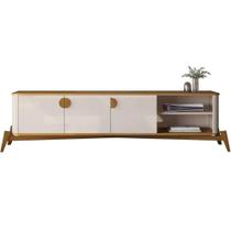Rack Buriti 195cm para Tv Até 70 Polegadas 3 Portas Jb Bechara Cor Off White Nature