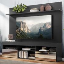Rack c/ Espelho e Painel TV 65" c/ Prateleira Madri Multimóveis Preto