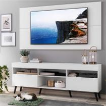 Rack c/ Painel e Suporte TV 65" Pés Retrô com 2 Portas Londres Multimóveis