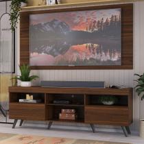 Rack c/ Painel p/ TV até 65" e Pés Retrô Flórida Multimóveis Duna/Preto
