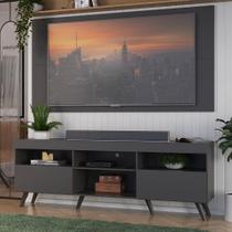 Rack c/ Painel p/ TV até 65" e Pés Retrô Flórida Multimóveis Preto