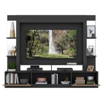 Rack C/ Painel Suporte 65 C/ Espelho Preto/Madeirado Rack C/ Painel Suporte 65 C/ Espelho Preto/Madeirado