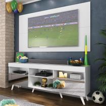 Rack c/ Painel TV 65" Retrô com Espelho Holanda Multimóveis BR3138 Branco Rack c/ Painel TV 65" Retrô com Espelho Holanda Multimóveis BR3138 Branco