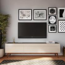 Rack Cambridge I 3 GV Off White com Freijó Touch 218 cm