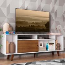 Rack Cancun para TV até 65" com Pés Branco/Rustic Madesa