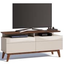 Rack Classic 146cm 2 Gavetas com Prateleira Off White/ Freijó - Imcal Rack Classic 146cm 2 Gavetas com Prateleira Off White/ Freijó - Imcal