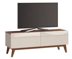 Rack Classic 2G 1.4 Off White com Freijó - Imcal Móveis