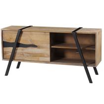 Rack Coliseu Driftwood com Base Aco Grafite 168cm - 49832