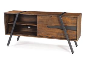 Rack Coliseu Rustic Brown com Base Aco Grafite 168cm - 44634