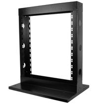 Rack Coluna Soldado 12U Com Base Soleira Preto (Sem Guias)
