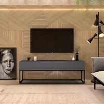 Rack com 2 gavetas moderna estilo industrial para tv até 50 polegadas sala e quarto gamer