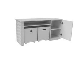 Rack Com Baús Infantil Com Porta Carrinhos Kauan 100% Mdf