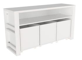 Rack Com Baús Infantil E Porta Livros Larissa 100% Mdf