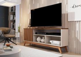 Rack com Divisórias Malbec Wood Off White/Freijó - Giga