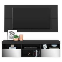Rack com Espelho e Painel para TV até 65" Multimóveis Flórida FG3137 Preto