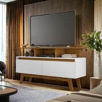 Rack com Gavetas Rubi 1,2 Cinamomo e Branco Bechara Rack com Gavetas Rubi 1,2 Cinamomo e Branco Bechara