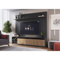 Rack com Impressão Ripado Painel para TV até 50 Polegadas 2 Portas Adega Roma