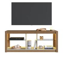 Rack Com LED 02 Prateleiras em Vidro 136cm Mel Arenas PRODDY Rack Com LED 02 Prateleiras em Vidro 136cm Mel Arenas PRODDY