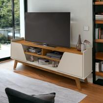 Rack com Nichos Turim Off White e Naturalle Bechara Rack com Nichos Turim Off White e Naturalle Bechara