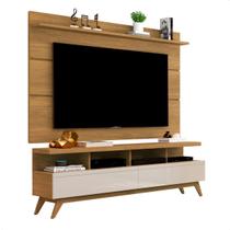 Rack com Painel 1.60 TV 60'' Cumaru/Off White Vivare Wood - Giga Moveis