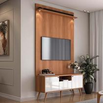 Rack Com Painel 136cm Para TV 55 Polegadas River 1.36 Lukaliam Jequitiba/Off White