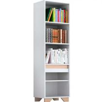 Rack com Painel 55" e Estante Mdp Branco com Siena