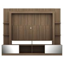 Rack com Painel 65 Portas com Espelho Oslo Madeirado Fumê