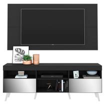 Rack Com Painel 65" Retrô Com Espelho Multimóveis V3138 Rack Com Painel 65" Retrô Com Espelho Multimóveis V3138