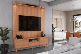 Rack Com Painel Alto Pés Palito Amadeirado para Tv de até 70 polegadas River 1,83 Lukaliam