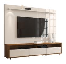 Rack com Painel Aspen 1.8 Off White com Madeiro Canela - MoveisAqui Rack com Painel Aspen 1.8 Off White com Madeiro Canela - MoveisAqui