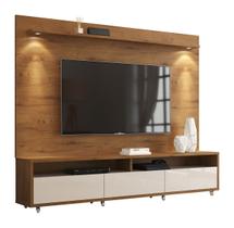 Rack com Painel Aspen 2.2 Madeiro Canela com Off White - MoveisAqui Rack com Painel Aspen 2.2 Madeiro Canela com Off White - MoveisAqui