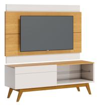 Rack com Painel Classic 1G 1.4 Nature com Off White - Imcal Móveis Rack com Painel Classic 1G 1.4 Nature com Off White - Imcal Móveis