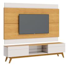 Rack com Painel Classic 2G 2.2 com LED Nature com Off White - Imcal Móveis