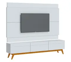 Rack com Painel Classic 3G 2.2 com Branco Acetinado - Imcal Móveis Rack com Painel Classic 3G 2.2 com Branco Acetinado - Imcal Móveis