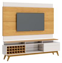 Rack com Painel Classic +AD 2.2 com LED Nature com Off White - Imcal Móveis