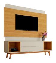 Rack com Painel Delux 1.8 Off White com Nature - MoveisAqui