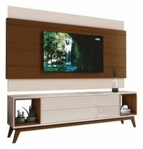 Rack com Painel Delux 2.2 Off White com Natural - MoveisAqui