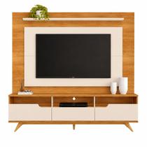 Rack com Painel Diplomata Sem Led para Tv Até 60 Polegadas 3 Portas Valdemoveis Cor Cinamomo Off White Rack com Painel Diplomata Sem Led para Tv Até 60 Polegadas 3 Portas Valdemoveis Cor Cinamomo Off White