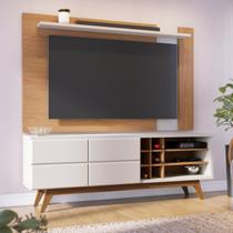 Rack com Painel Extensível Para TV até 70 Polegadas com Adega Pés Madeira Maciça Noronha