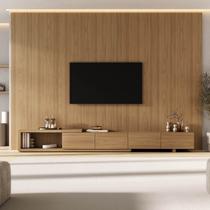 Rack com Painel Extensível para TV até 86 Polegadas 320cmx230cm Liso Aruá CabeCasa MadeiraOriginals