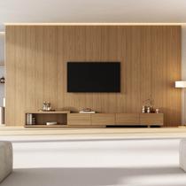 Rack com Painel Extensível para TV até 86 Polegadas 400cmx250cm Liso Aruá CabeCasa MadeiraOriginals