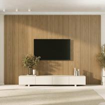 Rack com Painel Extensível TV até 86 Polegadas 320x250cm Aruá CabeCasa MadeiraOriginals Off White Rack com Painel Extensível TV até 86 Polegadas 320x250cm Aruá CabeCasa MadeiraOriginals Off White